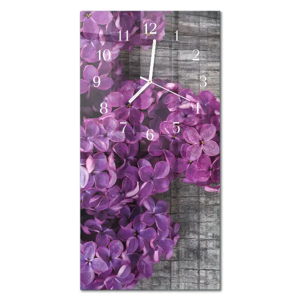 Horloge murale en verre rectangulaire Fleurs