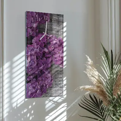 Horloge murale en verre rectangulaire Fleurs