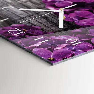 Horloge murale en verre rectangulaire Fleurs