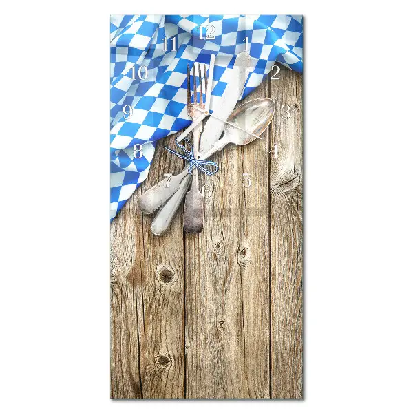 Horloge murale en verre rectangulaire Plaque en bois bavaroise