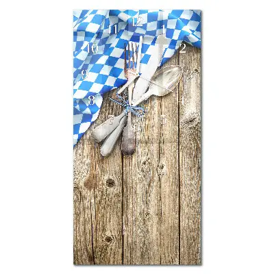 Horloge murale en verre rectangulaire Plaque en bois bavaroise