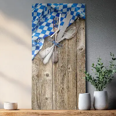 Horloge murale en verre rectangulaire Plaque en bois bavaroise