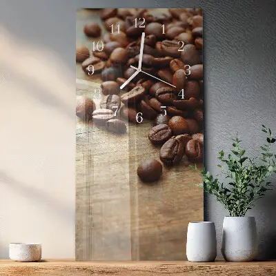 Horloge murale en verre rectangulaire Café en grains