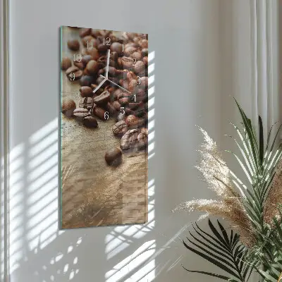 Horloge murale en verre rectangulaire Café en grains