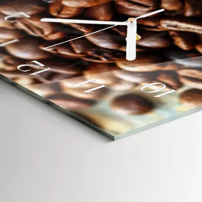 Horloge murale en verre rectangulaire Café en grains