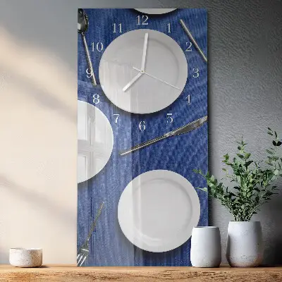 Horloge murale en verre rectangulaire Plaque