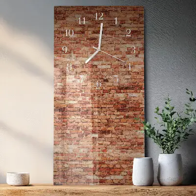 Horloge murale en verre rectangulaire Mur de briques