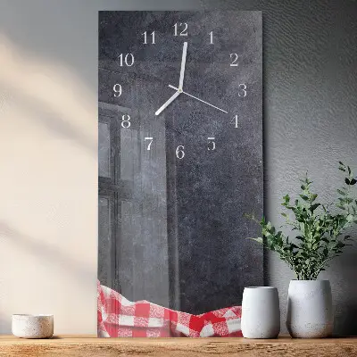 Horloge murale en verre rectangulaire Table en marbre