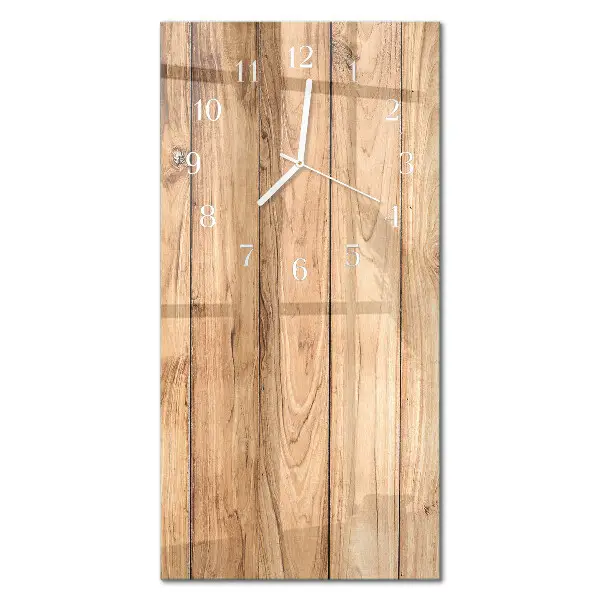 Horloge murale en verre rectangulaire Bois