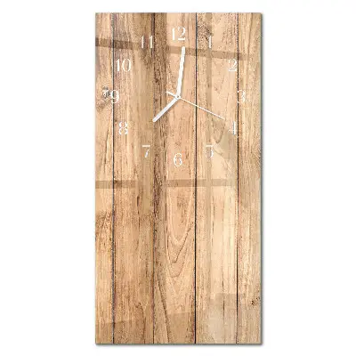 Horloge murale en verre rectangulaire Bois