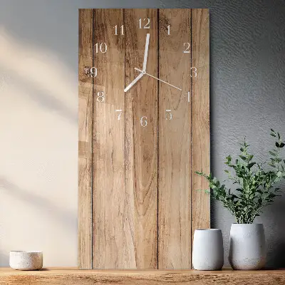 Horloge murale en verre rectangulaire Bois
