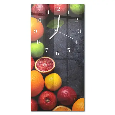 Horloge murale en verre rectangulaire Agrumes