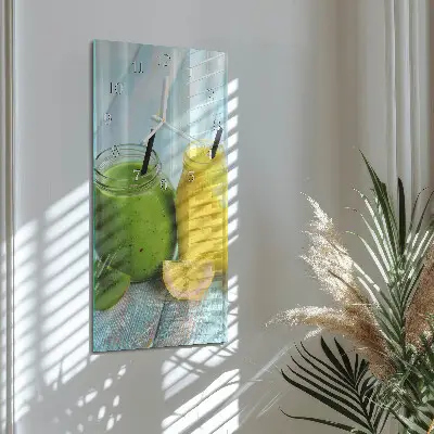 Horloge murale en verre rectangulaire Cocktails