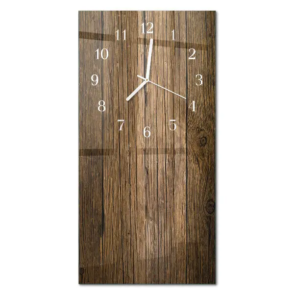 Horloge murale en verre rectangulaire Bois