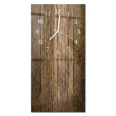 Horloge murale en verre rectangulaire Bois