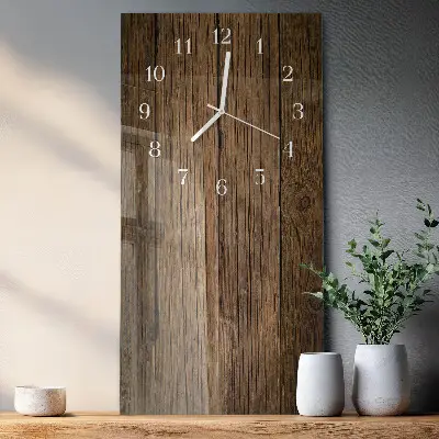 Horloge murale en verre rectangulaire Bois