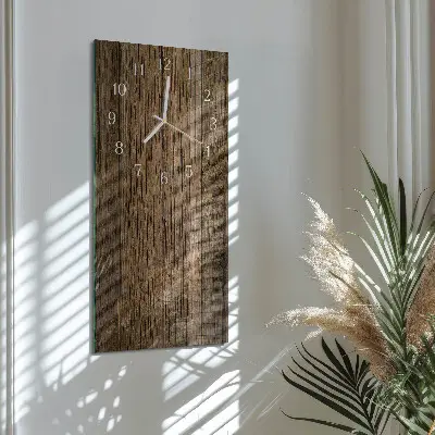 Horloge murale en verre rectangulaire Bois