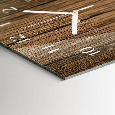 Horloge murale en verre rectangulaire Bois