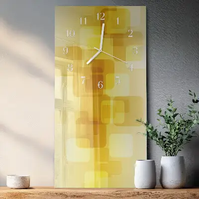 Horloge murale en verre rectangulaire Rectangles dorés