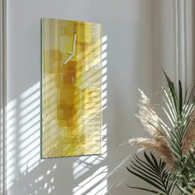 Horloge murale en verre rectangulaire Rectangles dorés