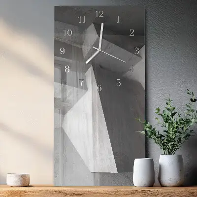 Horloge murale en verre rectangulaire Marbre