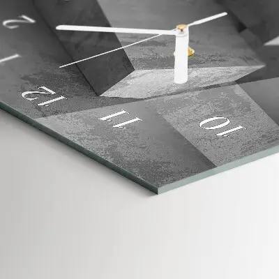 Horloge murale en verre rectangulaire Marbre