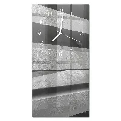 Horloge murale en verre rectangulaire Rayures