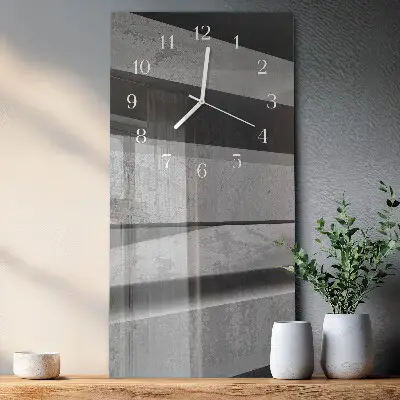 Horloge murale en verre rectangulaire Rayures