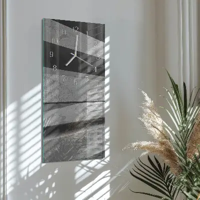 Horloge murale en verre rectangulaire Rayures