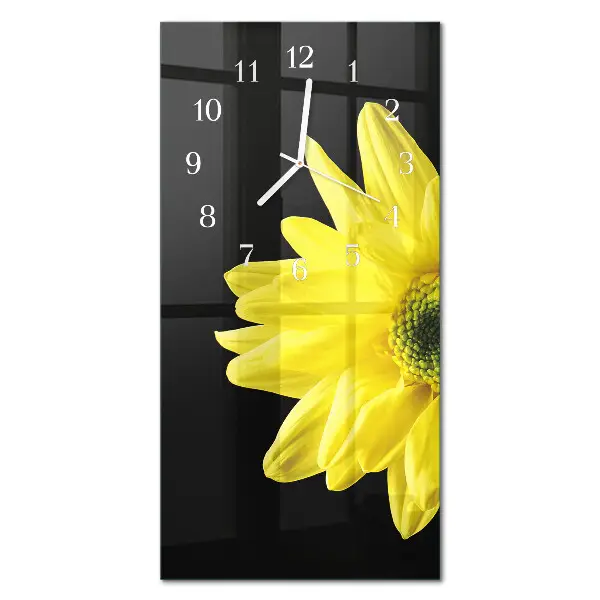 Horloge murale en verre rectangulaire Fleur