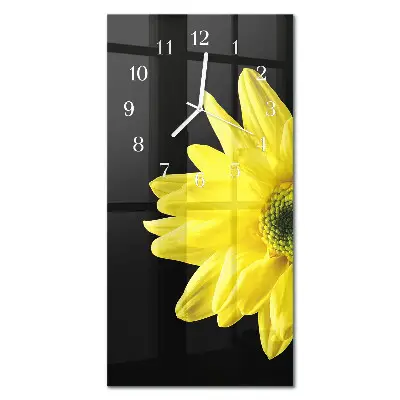 Horloge murale en verre rectangulaire Fleur