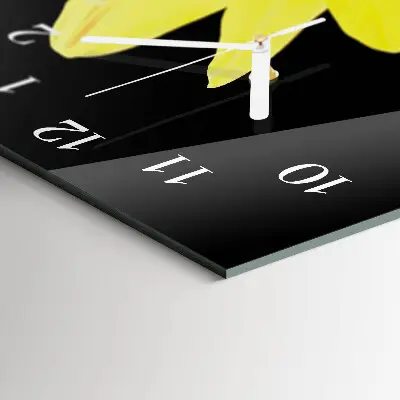 Horloge murale en verre rectangulaire Fleur