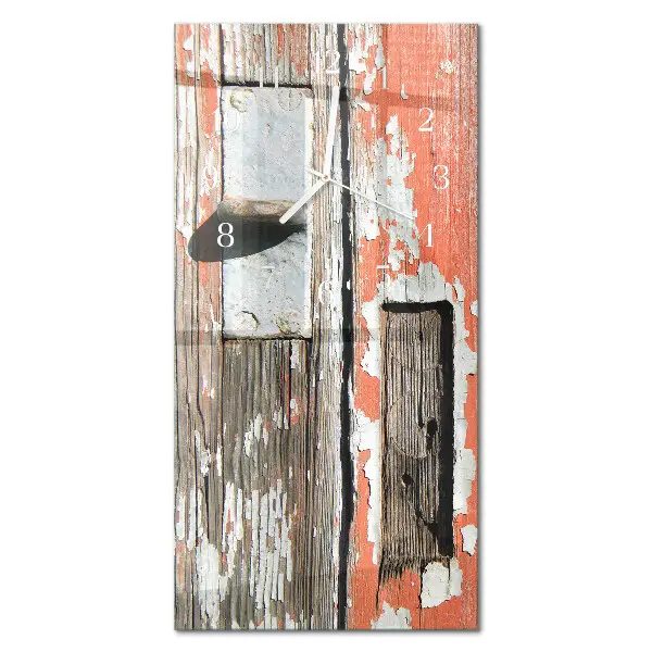 Horloge murale en verre rectangulaire Porte en bois