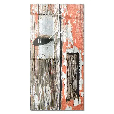 Horloge murale en verre rectangulaire Porte en bois