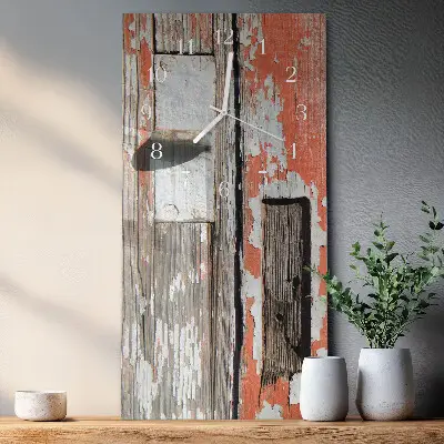 Horloge murale en verre rectangulaire Porte en bois