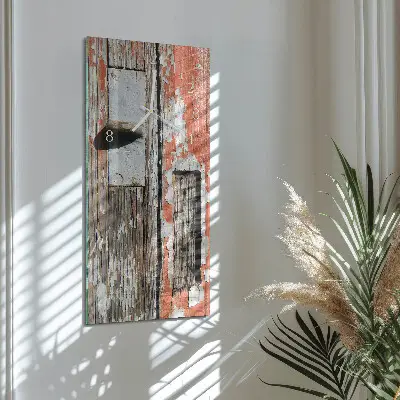 Horloge murale en verre rectangulaire Porte en bois