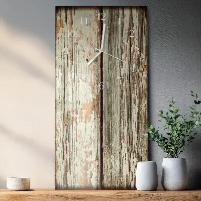 Horloge murale en verre rectangulaire Mur en bois
