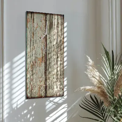 Horloge murale en verre rectangulaire Mur en bois