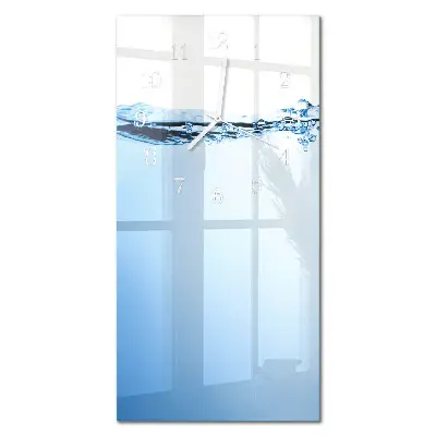 Horloge murale en verre rectangulaire Eau