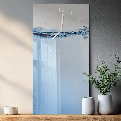 Horloge murale en verre rectangulaire Eau