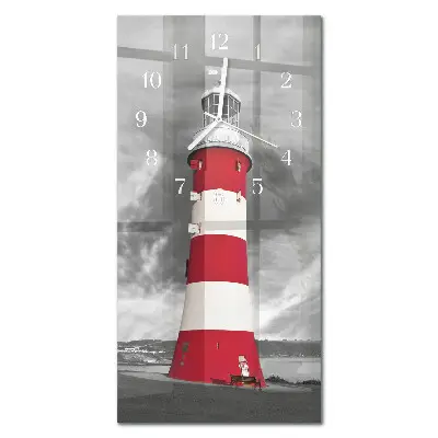 Horloge murale en verre rectangulaire Phare