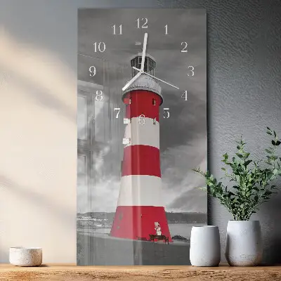 Horloge murale en verre rectangulaire Phare