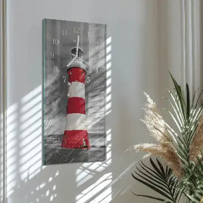 Horloge murale en verre rectangulaire Phare