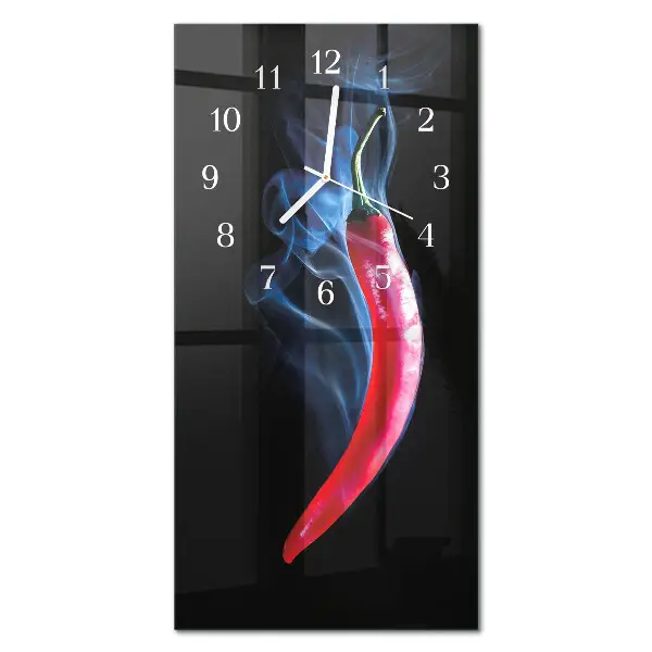 Horloge murale en verre rectangulaire Poivre