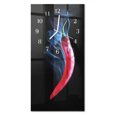 Horloge murale en verre rectangulaire Poivre