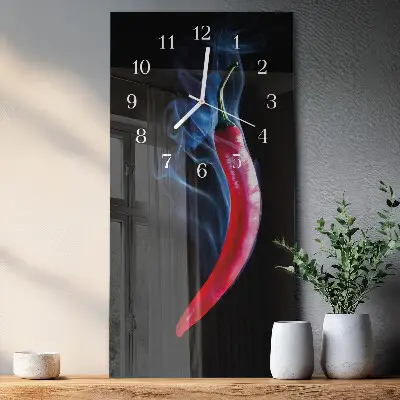 Horloge murale en verre rectangulaire Poivre