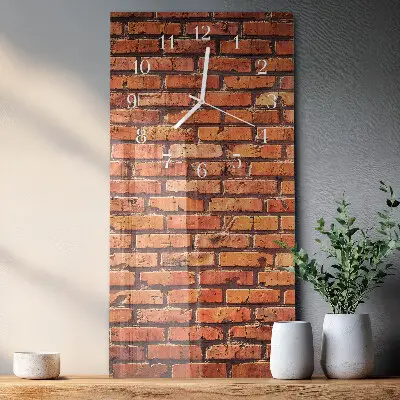 Horloge murale en verre rectangulaire Mur de briques