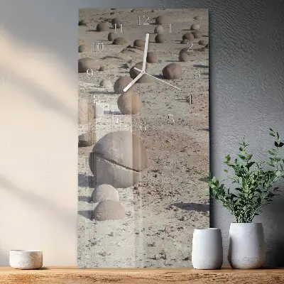 Horloge murale en verre rectangulaire Galets de plage