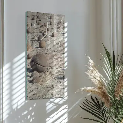 Horloge murale en verre rectangulaire Galets de plage