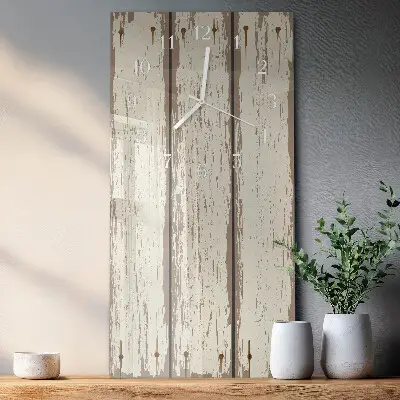 Horloge murale en verre rectangulaire Planches de bois